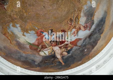 The ceiling of Roman Catholic cathedral in Bergamo, Italy, dedicated to Saint Alexander of Bergamo Stock Photo