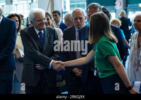 Rimini, Italia. 25 agosto 2023. 44° Edizione del Convegno di Comunione e Liberazione di Rimini dal titolo ''Burri' Rimini 25 agosto 2023 solo utilizzo editoriale credito: Agenzia fotografica indipendente/Alamy Live News Foto Stock