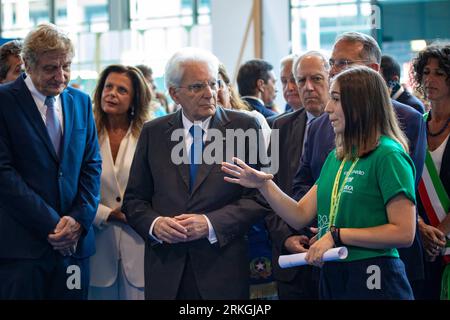 Rimini, Italia. 25 agosto 2023. 44° Edizione del Convegno di Comunione e Liberazione di Rimini dal titolo ''Burri' Rimini 25 agosto 2023 solo utilizzo editoriale credito: Agenzia fotografica indipendente/Alamy Live News Foto Stock