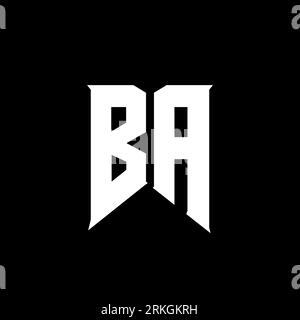 Logo BA Letter. Lettere iniziali icona del logo BA gaming per le aziende tecnologiche. Lettera tecnica BA modello di design del logo minimale. BA Letter design V Illustrazione Vettoriale