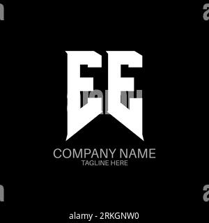 Logo EE Letter. Lettere iniziali EE icona del logo di gioco per le aziende tecnologiche. Lettera tecnica EE modello di design del logo minimale. EE Letter design V Illustrazione Vettoriale