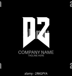 Design del logo DZ Letter. Lettere iniziali icona del logo di DZ gaming per le aziende tecnologiche. Modello di design con logo minimale DZ lettera tecnica. Design lettera DZ V Illustrazione Vettoriale