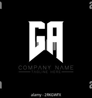 Design del logo GA Letter. Lettere iniziali icona del logo di GA gaming per le aziende tecnologiche. Modello logo minimale GA lettera tecnica. GA Letter design V Illustrazione Vettoriale