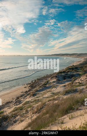 A vertical of sea waves against the beach in Langebaan, Saldanha, Near Cape Town, South Africa Stock Photo