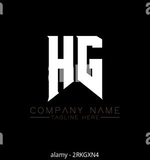 Logo HG Letter. Lettere iniziali icona del logo di HG Gaming per le aziende tecnologiche. Modello di design con logo minimal HG Tech Letter. HG Letter design V Illustrazione Vettoriale