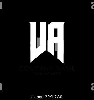 Logo va Letter. Lettere iniziali icona del logo di va gaming per le aziende tecnologiche. Modello logo minimale va lettera tecnica. V Un disegno a lettere Illustrazione Vettoriale