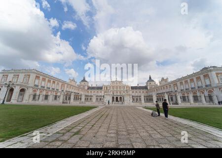 A low angle of the Royal Palace of Aranjuez in Spain Stock Photo