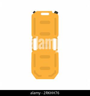 Elemento di design a icona piatta tanica. Contenitore carburante serbatoio gas gallone in bomboletta di benzina isolato su sfondo bianco. Illustrazione vettoriale del filtro a carboni attivi del carburante Illustrazione Vettoriale