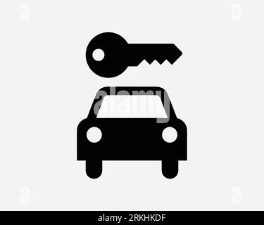 Icona chiave di blocco per auto chiavi di sicurezza assicurazione sicura allarme di sicurezza Locksmith forma nera bianca Vector Clipart illustrazione grafica simbolo del segno grafico Illustrazione Vettoriale