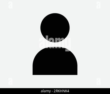 User Icon Member Account Person Man Avatar Human Profile Manager. Black White Outline Shape Vector Clipart Graphic Illustration Artwork Sign Symbol Stock Vector