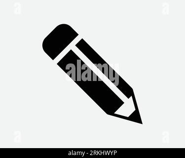 Edit Pencil Icon Pen Editor Write Draw Writing Drawing Editing Stationery Office School Work Study Art Black White Outline Shape Vector Sign Symbol Stock Vector