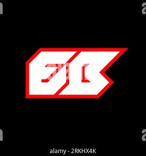 Logo EB, lettera EB iniziale con stile fantascientifico. Logo EB per giochi, esport, tecnologia, digitale, comunità o aziende. E B sport Modern Ita Illustrazione Vettoriale
