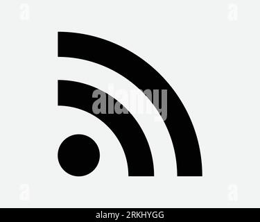Icona RSS notizie messaggio trasmissione e-mail Newsletter sito Web rete di comunicazione dati segnale wireless blog Podcast forma nera simbolo vettore Illustrazione Vettoriale