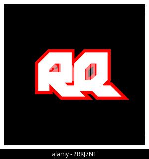 RQ logo design, initial RQ letter design with sci-fi style. RQ logo for game, esport, Technology, Digital, Community or Business. R Q sport modern Ita Illustrazione Vettoriale