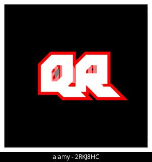 Logo QR, lettera QR iniziale con stile sci-fi. Logo QR per gioco, esport, tecnologia, digitale, Community o Business. Q R sport Modern Ita Illustrazione Vettoriale