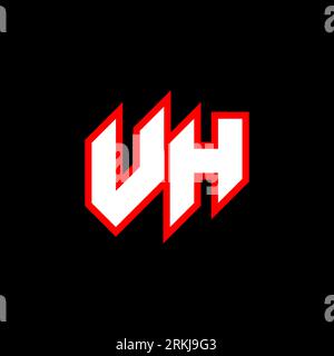 VH logo design, initial VH letter design with sci-fi style. VH logo for game, esport, Technology, Digital, Community or Business. V H sport modern Ita Illustrazione Vettoriale