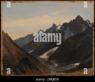 Vista sulla valle di Chamonix. Studio 1825 di Auguste-Xavier Leprince Foto Stock