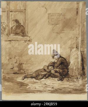 Comfort and Misery in Paris between 1818 and 1822 by Auguste-Xavier Leprince Stock Photo