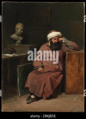 Man in Oriental Costume in the Artist’s Studio between circa 1823 and circa 1826 by Auguste-Xavier Leprince Stock Photo