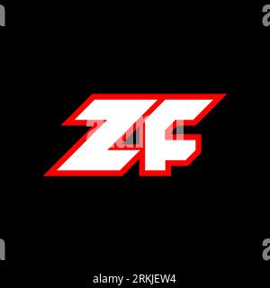 Logo ZF, lettera ZF iniziale con stile fantascientifico. Logo ZF per giochi, esport, tecnologia, digitale, community o business. Z F sport Modern Ita Illustrazione Vettoriale