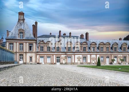 Il castello di Fontainebleau, splendido monumento francese Foto Stock