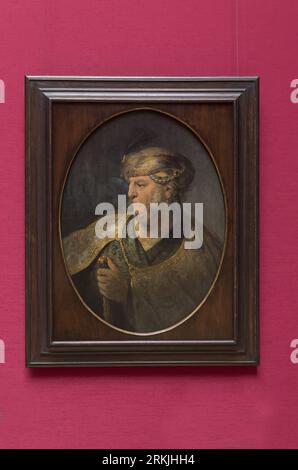 Rembrandt dipinge in alte Pinakothek Foto Stock