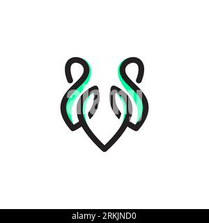 VW Line Logo Design. Letter WV Icon Vector Illustrazione Vettoriale