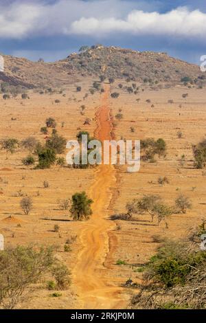 Lion Rock, un promontorio che ha ispirato il film Disney il Re Leone, Lualenyi, Kenya, Africa orientale, Africa Foto Stock