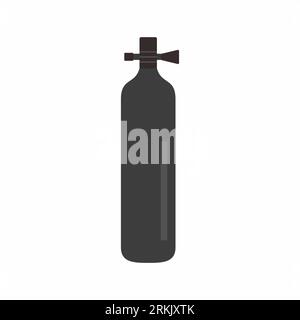 Diving Tank in flat element style isolated on white background. Stock Vector