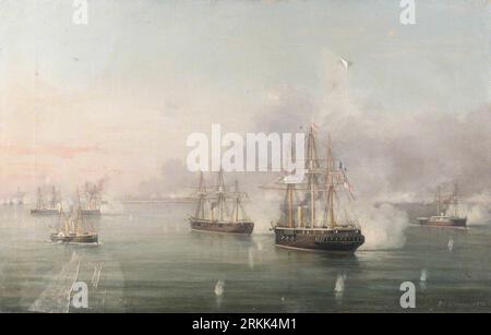 Bombardment of Alexandria, 11 July 1882 1883 by Antonio de Simone the Elder Stock Photo