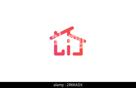 Logo LI Homes. lettera l con i che formano casa. design del logo pulito e creativo . illustrazione vettoriale Illustrazione Vettoriale