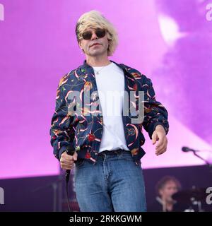 Gli Charlatans si esibiscono al Victorious Festival 2023 a Portsmouth, Hampshire, Regno Unito, 25 agosto 2023 Foto Stock