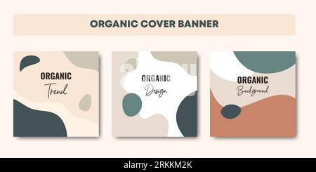 Trendy easter floral square templates. Set of organic abstract with pastel color combination. Good for social media posts, card, invitations, banner d Illustrazione Vettoriale