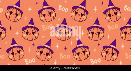 Felice Halloween Autunno Autunno - Autunno - Autunno - Autunno con motivo senza cuciture per tessuti, cancelleria, carta da parati, tessuto. Illustrazione Vettoriale