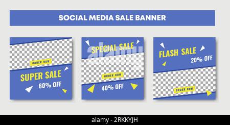 Super sale social media banner post template Illustrazione Vettoriale