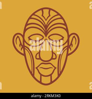 Ethnic mask icons or inca flat masks. Aboriginal ethnic culture. Mysticism and magic. Tribal ethnic masks vector illustration Stock Vector