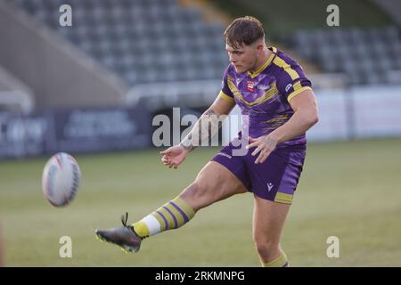 Newcastle, Regno Unito. 25 agosto 2023. Denive Balmforth di Newcastle Thunder calza durante la partita del BETFRED Championship tra Newcastle Thunder e York City Knights a Kingston Park, Newcastle, venerdì 25 agosto 2023. (Foto: Chris Lishman | mi News) crediti: MI News & Sport /Alamy Live News Foto Stock