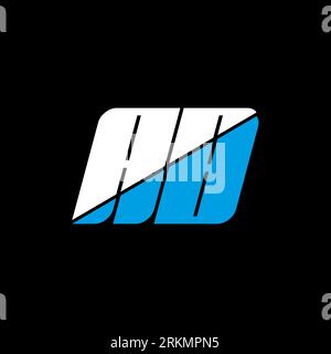 Logo AB Letter su sfondo nero. AB iniziali creative Letter logo Concept. design icona ab. Icona AB con lettera bianca e blu su bac nero Illustrazione Vettoriale