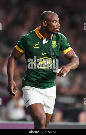 Makazole Mapimpi of South Africa during the International match South Africa vs New Zealand at Twickenham Stadium, Twickenham, United Kingdom, 25th August 2023  (Photo by Mike Jones/News Images) Stock Photo