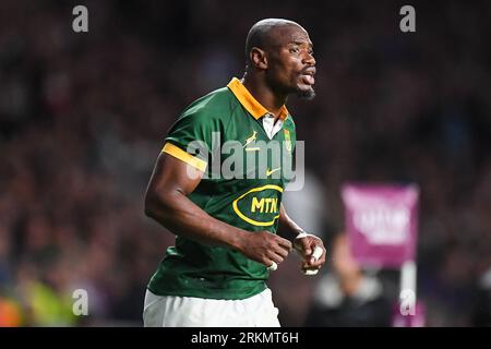 Makazole Mapimpi of South Africa during the International match South Africa vs New Zealand at Twickenham Stadium, Twickenham, United Kingdom, 25th August 2023  (Photo by Mike Jones/News Images) Stock Photo