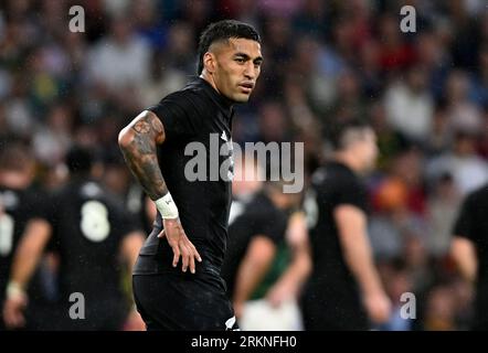 Twickenham, Regno Unito. 25 agosto 2023. Nuova Zelanda V Sud Africa 2023 partita di riscaldamento della Coppa del mondo di rugby per la Qatar Airways Cup. Stadio Twickenham. Twickenham. Rieko Ioane (nuova Zelanda) durante la partita di riscaldamento della Coppa del mondo di rugby 2023 della nuova Zelanda V Sud Africa per la Qatar Airways Cup. Credito: Sport in Pictures/Alamy Live News Foto Stock