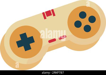 Icona joystick per videogiochi retro isolato colorato Vector Illustrazione Vettoriale