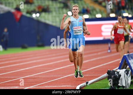 Topi Raitanen (Finlandia). Medaglia d'oro, 3000 m. SteepleChase finale. Campionati europei di Monaco 2022 Foto Stock