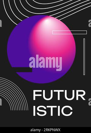Minimalistic Poster In Lofi Cyberpank Style. Vector Illustration Illustrazione Vettoriale