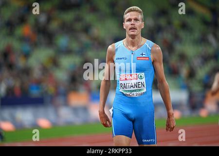 Topi Raitanen (Finlandia). Medaglia d'oro, 3000 m. SteepleChase finale. Campionati europei di Monaco 2022 Foto Stock