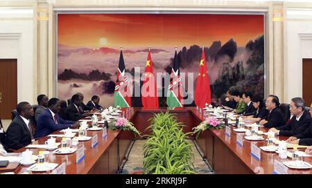 Bildnummer: 58255518  Datum: 18.07.2012  Copyright: imago/Xinhua (120718) -- BEIJING, July 18, 2012 (Xinhua) -- Chinese Premier Wen Jiabao (2nd R) meets with Kenyan Prime Minister Raila Amollo Odinga (2nd L), in Beijing, capital of China, July 18, 2012. (Xinhua/Ding Lin) CHINA-KENYA-FOCAC-WEN JIABAO-ODINGA-MEET (CN) PUBLICATIONxNOTxINxCHN People Politik x0x xst 2012 quer      58255518 Date 18 07 2012 Copyright Imago XINHUA  Beijing July 18 2012 XINHUA Chinese Premier Wen Jiabao 2nd r Meets With Kenyan Prime Ministers Raila Amollo Odinga 2nd l in Beijing Capital of China July 18 2012 XINHUA Thi Foto Stock