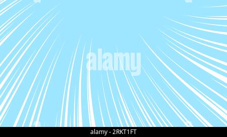 White saturated line focusing on the top.  Rectangular background illustration material with cartoon effect lines. Stock Vector