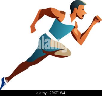 Atleta di atletica leggera isolato su sfondo bianco Illustrazione Vettoriale