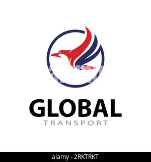 Eagle Logo design. Logistics and Transport Logo design vector Illustrazione Vettoriale