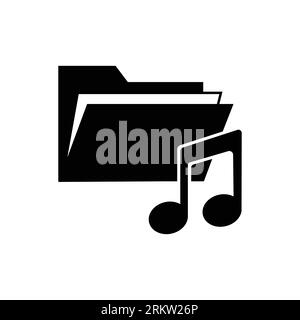 Icona cartella musica. Icona semplice per siti Web, Web design, app mobile, grafica informativa su sfondo bianco Illustrazione Vettoriale